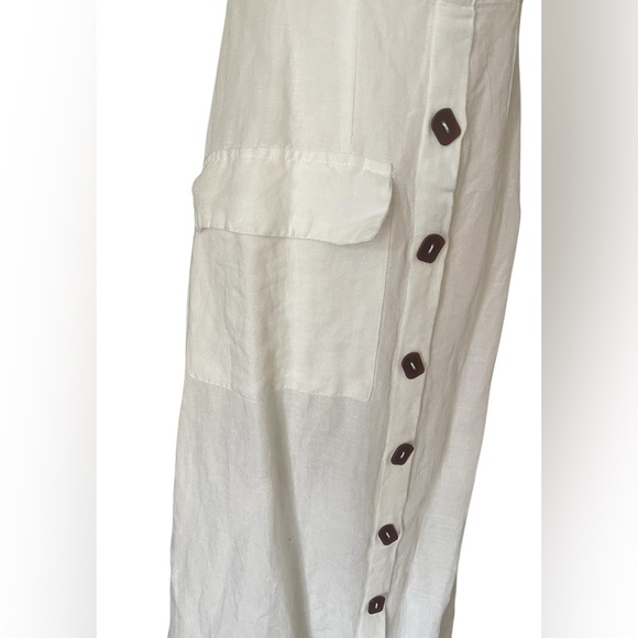 By Anthropologie Off-The-Shoulder Button Midi Dress - Picture 5 of 10